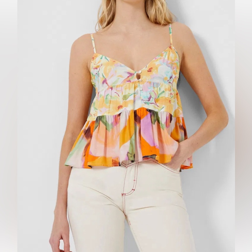 J266. FRENCH CONNECTION Size 6 NWOT 
Isadora Delphine Patch Peplum